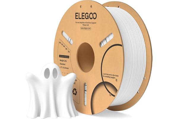 ELEGOO PLAフィラメント 1.75mm 3Dプリンター用フィラメント 寸法精度±0.02mm ほとんどのFDMプリンターに対応 (1KG/スプール 2.2 lbs) 白色
